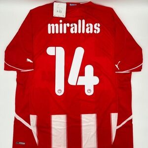 Mirallas #14 Olympiacos 2010/2011 Home ORIGINAL Puma VTG Rare Soccer Jersey (XL)